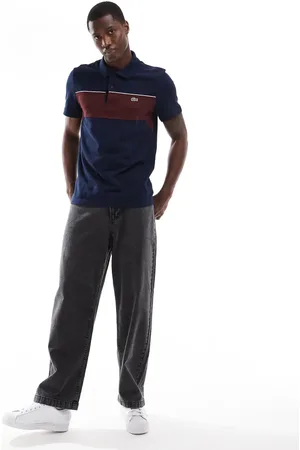 Lacoste Polo med logo og farveblokke