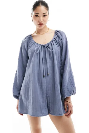 ASOS Romper-playsuit med lange ærmer og perledetaljer