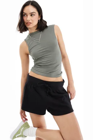 Miss Selfridge Tanktop uden ærmer med halsudskæring-Hvid