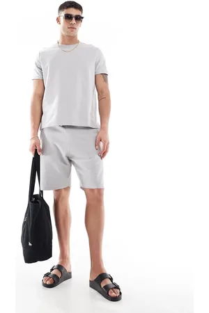 Bershka Lysegrå shorts med tekstur - Del af sæt