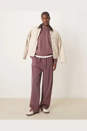 ASOS Vasket bordeaux joggingbukser med vide ben-Rød