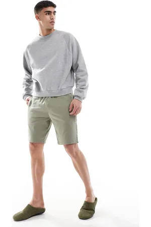 Emporio Armani Bodywear - Beige lounge-shorts med logo-Neutral