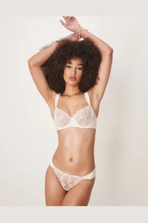Boux Avenue Adalina - Hvid balconette-BH med broderier i satin