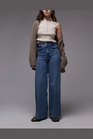 & OTHER STORIES Mellemvasket blå jeans med høj talje, vide ben, lommedetalje og to knapper i linningen