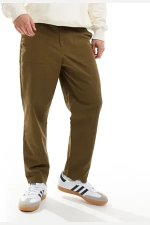Farah Hawtin - Workwear-chinos med tapered fit og patches i kakigrøn