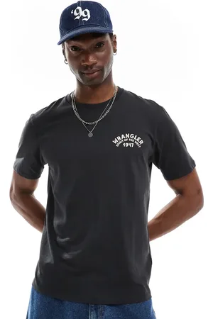 Wrangler Afslappet T-shirt med cowboy-print på ryggen i