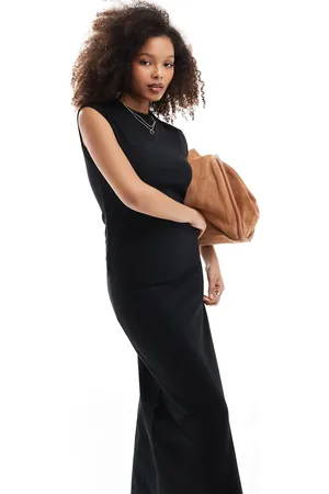 Miss Selfridge T-shirt-midikjole med rynket side-Ingen farve