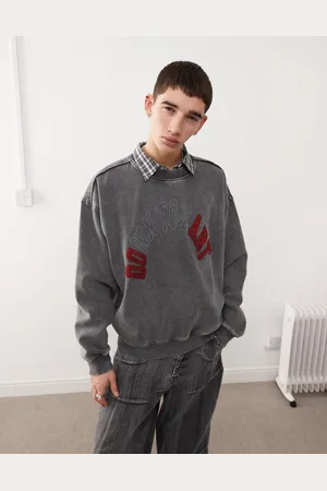 Weekday Liam - oversized sweatshirt med broderet tekstgrafik