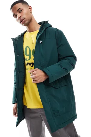 Only & Sons Mørkegrøn vandafvisende parka med hætte
