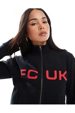 French Connection FCUK - jersey med lynlås og slogan