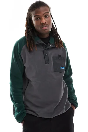 Kavu Teannaway - Grå pullover-fleece med halv knapstolpe