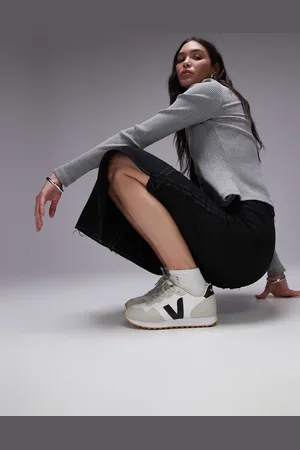 Veja SDU - Hvide/sorte/naturfarvede sneakers i alveomesh