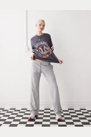 Monki Marineblå joggingbukser med lige ben i frotté