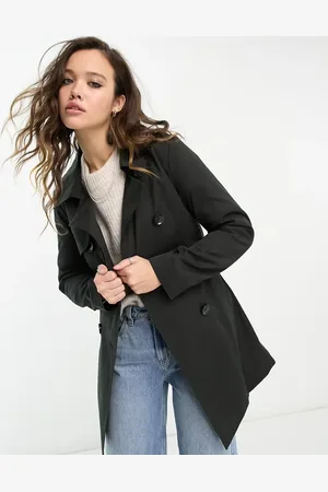 ONLY Kort trenchcoat med knapdetaljer