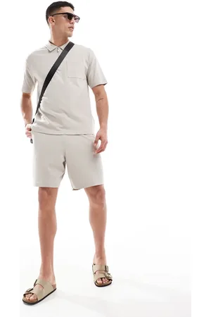 New Look Beige shorts i jersey - Del af sæt-Neutral