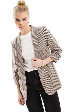 Pieces® Ternet blazer med rynkede ærmer-Multifarvet