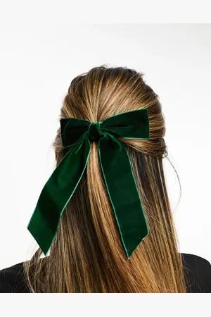 Easilocks Oversized hårsløjfe i velour - Kun hos ASOS-Grøn