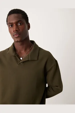 MANGO Kakigrøn sweatshirt i blødt materiale i polostil-Neutral