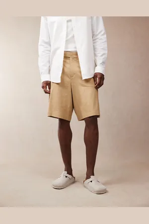 ASOS Lysebrune elegante bermuda-shorts i hørblanding-Neutral