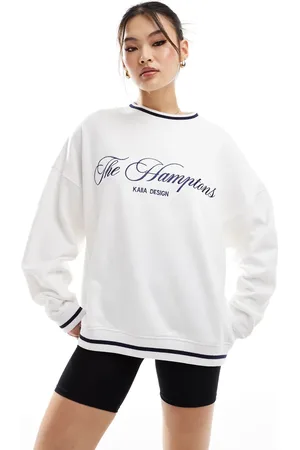Kaiia Hamptons - sweatshirt med logo og kontrastkanter-Rød