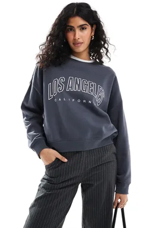 ONLY Koksgrå sweatshirt med rund hals og 