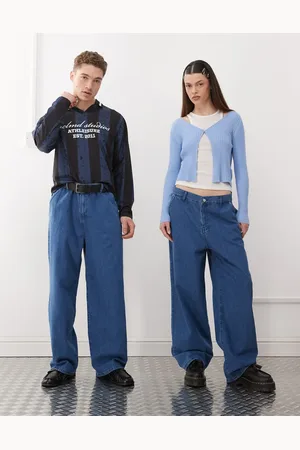 Reclaimed Afslappede unisex-jeans med vide ben-Neutral