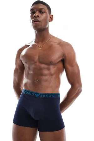 Emporio Armani Bodywear - Blå boksershorts med endurance-logo i pakke med 2 par