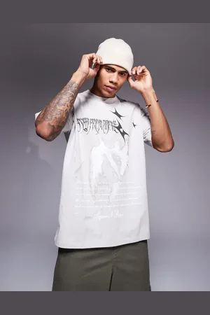 Liquor N Poker Beige T-shirt med renæssanceprint
