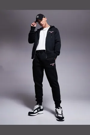 Ralph Lauren Sports Capsule - Sorte joggingbukser med manchetter og logo