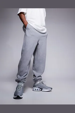 ASOS Premium - Oversized og gråmelerede joggingbukser i kraftigt 400 gsm-stof