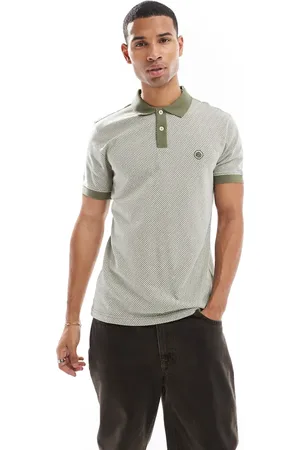 Pretty Green Kakigrøn polo i jacquard