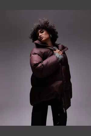 ARKET Bordeaux longline-dynejakke-Sort