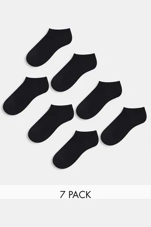 ASOS Pakke med 7 par sorte sokker til sneakers