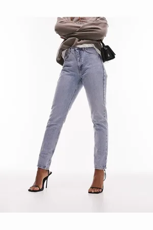 Topshop Topshop - Hourglass Original - Blegede højtaljede mom-jeans-Blå