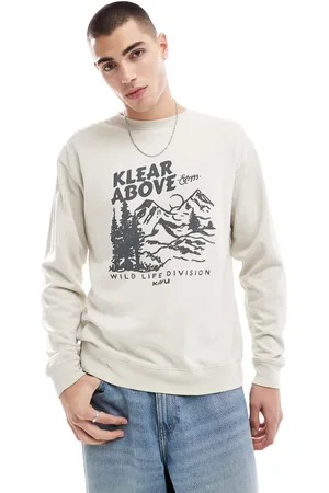 Kavu Core - Lys sweatshirt med rund hals og grafik-Neutral