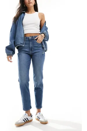 Hollister Højtaljede mom-jeans i mørkeblå