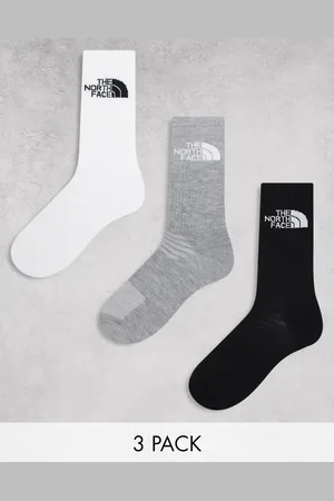 The North Face Simple Dome - Pakke med 3 par hvide grå og sorte sokker med logo