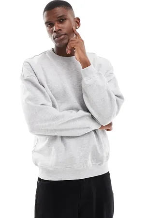 Only & Sons Lysegrå oversized sweatshirt med rund hals-Sort
