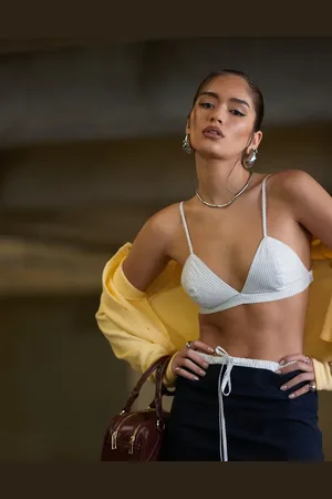 ASOS Stribet og bralette - Del af sæt
