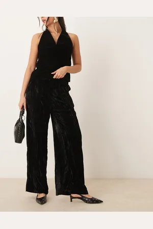 ASOS Sorte pull-on-bukser i krøllet velour