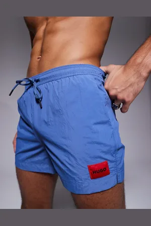 HUGO BOSS HUGO - Dominica - Blå badeshorts med rød logofane