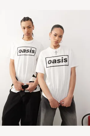 Reclaimed Unisex-T-shirt med licenseret Oasis-grafik-Grå
