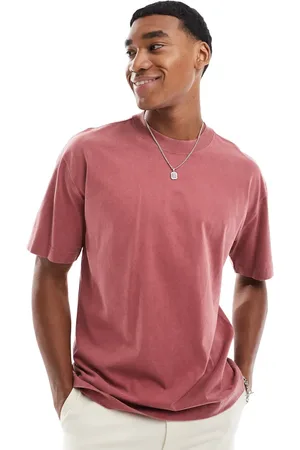 Hollister T-shirt i rustfarvet syrevask i firkantet pasform