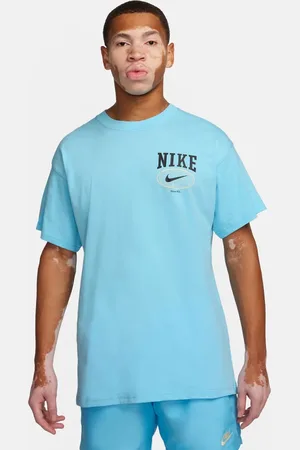 Nike Blå T-shirt med grafisk Swoosh-print på ryggen