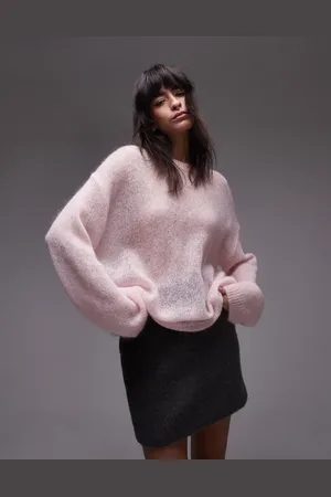 ARKET Gennemsigtig og lyserød sweater i mohair- og uldblanding