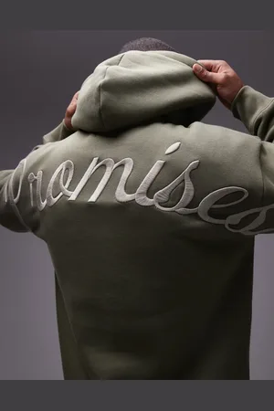 Topman Kakigrøn oversized hættetrøje med 