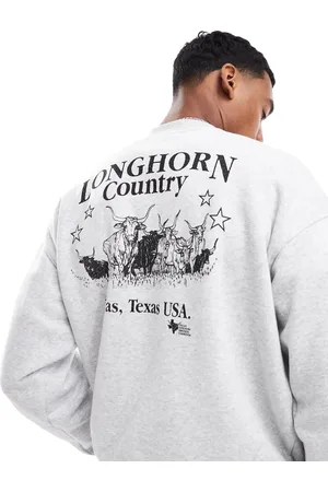 Cotton On Cotton On - Gråmeleret sweater med firkantet pasform og "Country Star"-grafik