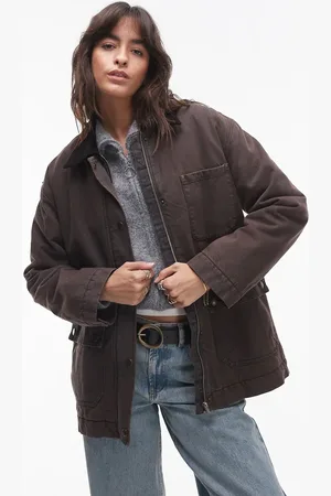 MANGO Parka med fløjlskrave