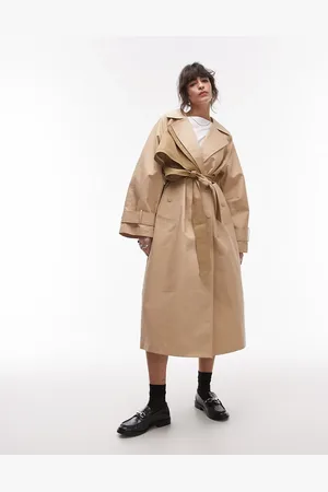 ASOS Beige trenchcoat med dekonstrueret finish-Neutral