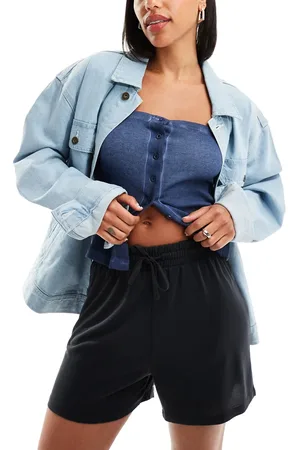 Pieces® Tætsiddende shorts med elastisk talje i